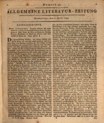 Allgemeine Literatur-Zeitung (Literarisches Zentralblatt für Deutschland) Donnerstag 2. April 1795