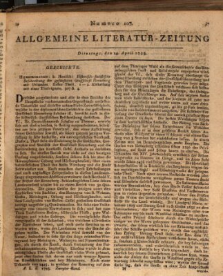 Allgemeine Literatur-Zeitung (Literarisches Zentralblatt für Deutschland) Dienstag 14. April 1795