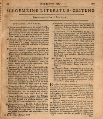 Allgemeine Literatur-Zeitung (Literarisches Zentralblatt für Deutschland) Donnerstag 7. Mai 1795