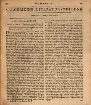 Allgemeine Literatur-Zeitung (Literarisches Zentralblatt für Deutschland) Samstag 9. Mai 1795