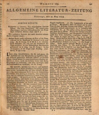 Allgemeine Literatur-Zeitung (Literarisches Zentralblatt für Deutschland) Dienstag 19. Mai 1795