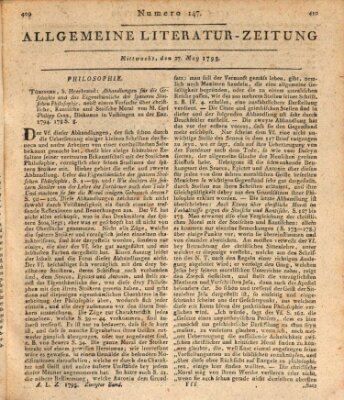 Allgemeine Literatur-Zeitung (Literarisches Zentralblatt für Deutschland) Mittwoch 27. Mai 1795