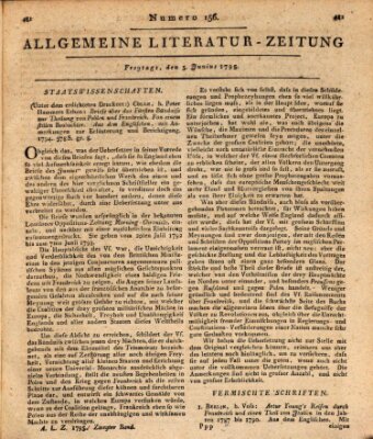 Allgemeine Literatur-Zeitung (Literarisches Zentralblatt für Deutschland) Freitag 5. Juni 1795