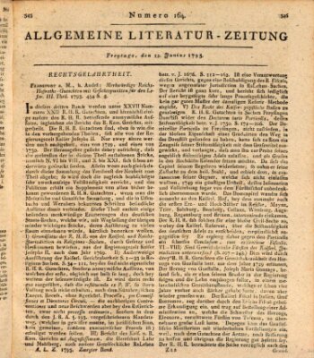 Allgemeine Literatur-Zeitung (Literarisches Zentralblatt für Deutschland) Freitag 12. Juni 1795