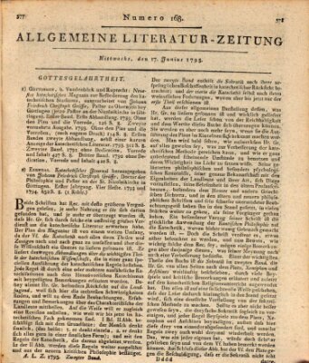 Allgemeine Literatur-Zeitung (Literarisches Zentralblatt für Deutschland) Mittwoch 17. Juni 1795