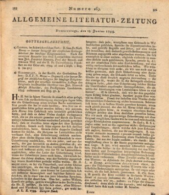 Allgemeine Literatur-Zeitung (Literarisches Zentralblatt für Deutschland) Donnerstag 18. Juni 1795