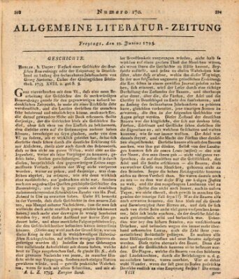 Allgemeine Literatur-Zeitung (Literarisches Zentralblatt für Deutschland) Freitag 19. Juni 1795