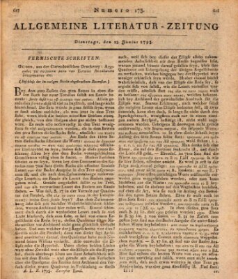 Allgemeine Literatur-Zeitung (Literarisches Zentralblatt für Deutschland) Dienstag 23. Juni 1795