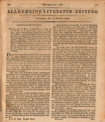 Allgemeine Literatur-Zeitung (Literarisches Zentralblatt für Deutschland) Freitag 26. Juni 1795