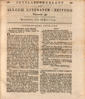 Allgemeine Literatur-Zeitung (Literarisches Zentralblatt für Deutschland) Mittwoch 6. Mai 1795