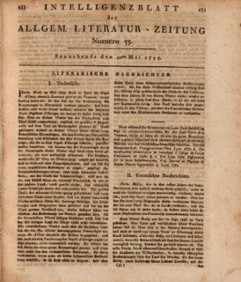 Allgemeine Literatur-Zeitung (Literarisches Zentralblatt für Deutschland) Samstag 30. Mai 1795