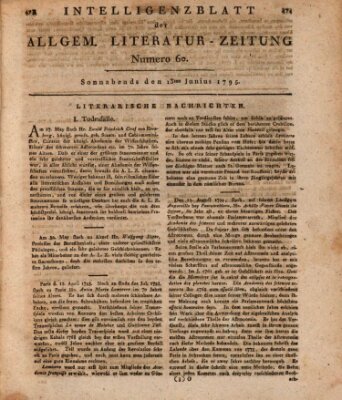 Allgemeine Literatur-Zeitung (Literarisches Zentralblatt für Deutschland) Samstag 13. Juni 1795