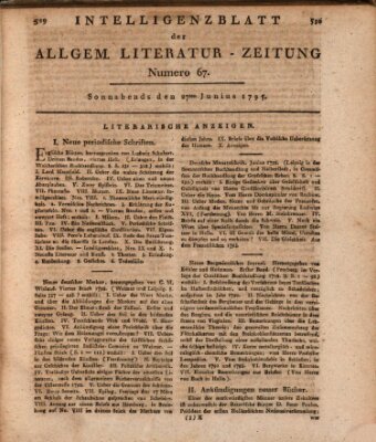 Allgemeine Literatur-Zeitung (Literarisches Zentralblatt für Deutschland) Samstag 27. Juni 1795