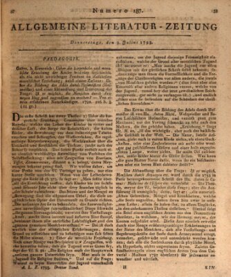 Allgemeine Literatur-Zeitung (Literarisches Zentralblatt für Deutschland) Donnerstag 9. Juli 1795