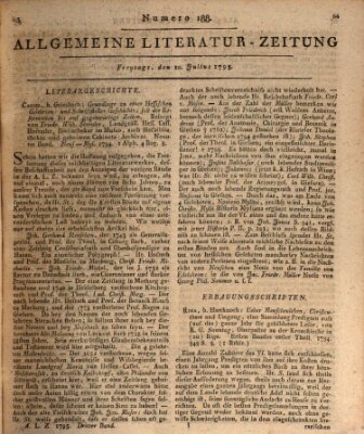 Allgemeine Literatur-Zeitung (Literarisches Zentralblatt für Deutschland) Freitag 10. Juli 1795