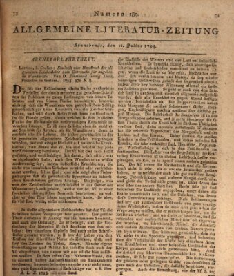 Allgemeine Literatur-Zeitung (Literarisches Zentralblatt für Deutschland) Samstag 11. Juli 1795