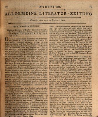 Allgemeine Literatur-Zeitung (Literarisches Zentralblatt für Deutschland) Samstag 25. Juli 1795