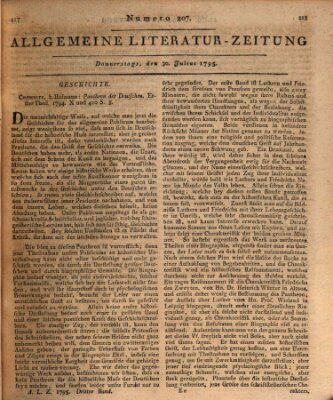 Allgemeine Literatur-Zeitung (Literarisches Zentralblatt für Deutschland) Donnerstag 30. Juli 1795