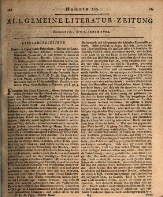 Allgemeine Literatur-Zeitung (Literarisches Zentralblatt für Deutschland) Samstag 1. August 1795