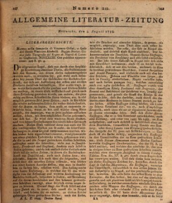 Allgemeine Literatur-Zeitung (Literarisches Zentralblatt für Deutschland) Mittwoch 5. August 1795