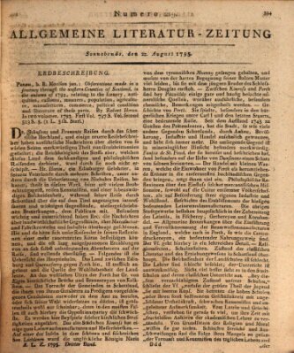 Allgemeine Literatur-Zeitung (Literarisches Zentralblatt für Deutschland) Samstag 22. August 1795