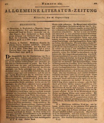 Allgemeine Literatur-Zeitung (Literarisches Zentralblatt für Deutschland) Mittwoch 26. August 1795