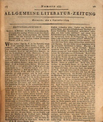 Allgemeine Literatur-Zeitung (Literarisches Zentralblatt für Deutschland) Mittwoch 2. September 1795