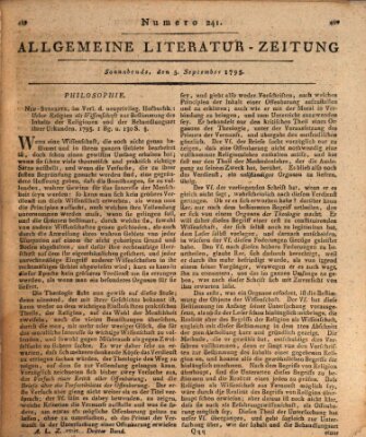 Allgemeine Literatur-Zeitung (Literarisches Zentralblatt für Deutschland) Samstag 5. September 1795