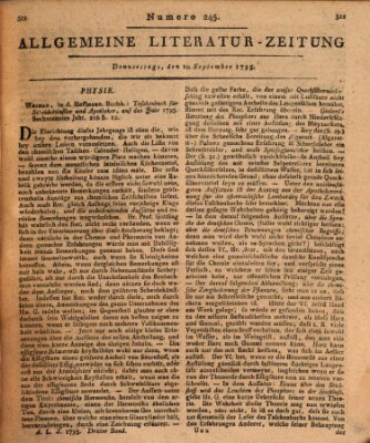 Allgemeine Literatur-Zeitung (Literarisches Zentralblatt für Deutschland) Donnerstag 10. September 1795