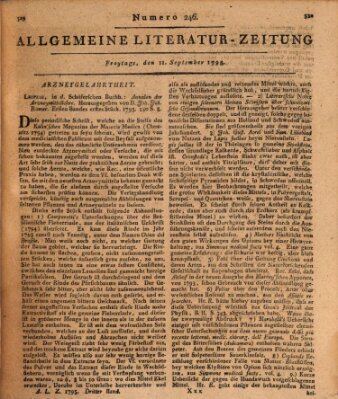 Allgemeine Literatur-Zeitung (Literarisches Zentralblatt für Deutschland) Freitag 11. September 1795