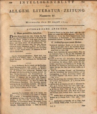 Allgemeine Literatur-Zeitung (Literarisches Zentralblatt für Deutschland) Mittwoch 5. August 1795