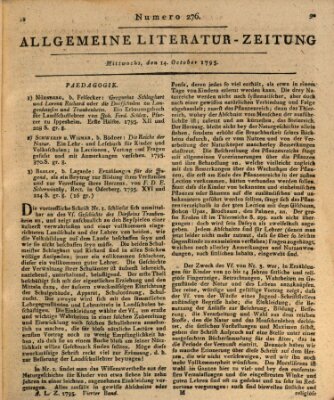 Allgemeine Literatur-Zeitung (Literarisches Zentralblatt für Deutschland) Mittwoch 14. Oktober 1795