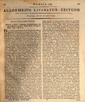 Allgemeine Literatur-Zeitung (Literarisches Zentralblatt für Deutschland) Freitag 16. Oktober 1795