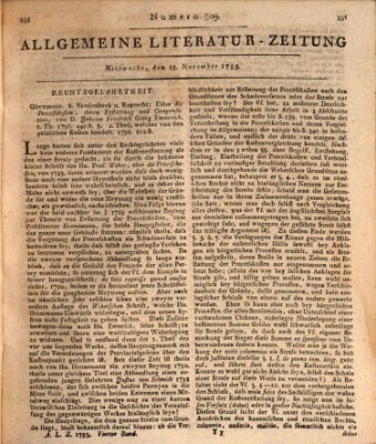 Allgemeine Literatur-Zeitung (Literarisches Zentralblatt für Deutschland) Mittwoch 18. November 1795