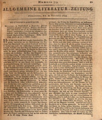 Allgemeine Literatur-Zeitung (Literarisches Zentralblatt für Deutschland) Samstag 28. November 1795