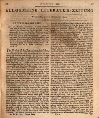 Allgemeine Literatur-Zeitung (Literarisches Zentralblatt für Deutschland) Mittwoch 2. Dezember 1795