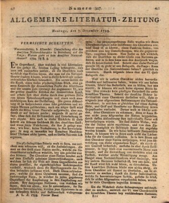 Allgemeine Literatur-Zeitung (Literarisches Zentralblatt für Deutschland) Montag 7. Dezember 1795