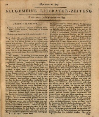 Allgemeine Literatur-Zeitung (Literarisches Zentralblatt für Deutschland) Mittwoch 9. Dezember 1795