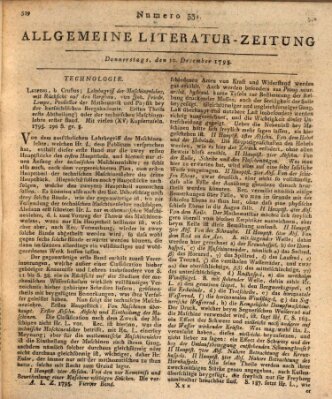 Allgemeine Literatur-Zeitung (Literarisches Zentralblatt für Deutschland) Donnerstag 10. Dezember 1795