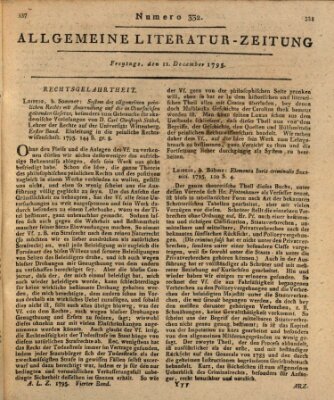 Allgemeine Literatur-Zeitung (Literarisches Zentralblatt für Deutschland) Freitag 11. Dezember 1795
