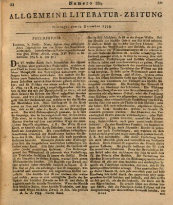 Allgemeine Literatur-Zeitung (Literarisches Zentralblatt für Deutschland) Montag 14. Dezember 1795