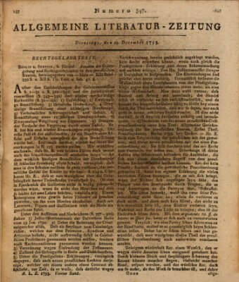 Allgemeine Literatur-Zeitung (Literarisches Zentralblatt für Deutschland) Dienstag 29. Dezember 1795