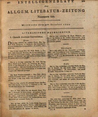 Allgemeine Literatur-Zeitung (Literarisches Zentralblatt für Deutschland) Mittwoch 21. Oktober 1795