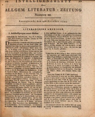 Allgemeine Literatur-Zeitung (Literarisches Zentralblatt für Deutschland) Samstag 24. Oktober 1795