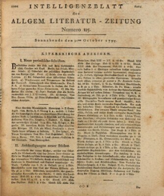 Allgemeine Literatur-Zeitung (Literarisches Zentralblatt für Deutschland) Samstag 31. Oktober 1795