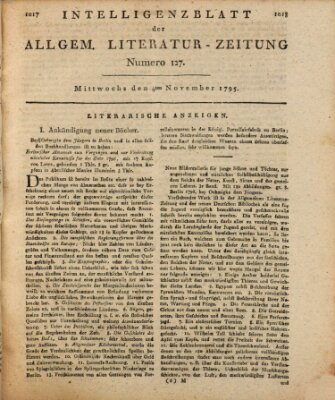 Allgemeine Literatur-Zeitung (Literarisches Zentralblatt für Deutschland) Mittwoch 4. November 1795