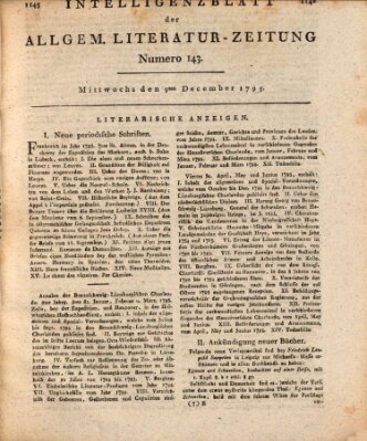 Allgemeine Literatur-Zeitung (Literarisches Zentralblatt für Deutschland) Mittwoch 9. Dezember 1795