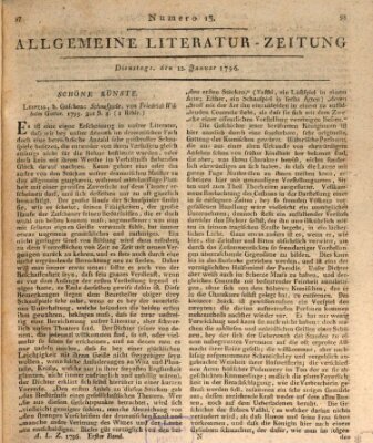 Allgemeine Literatur-Zeitung (Literarisches Zentralblatt für Deutschland) Dienstag 12. Januar 1796