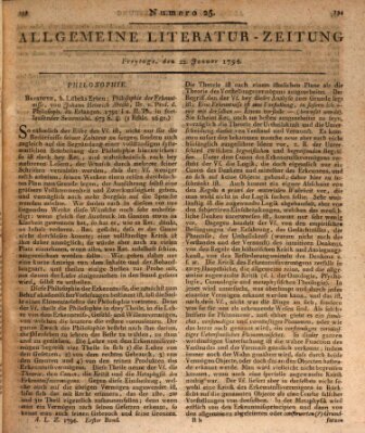 Allgemeine Literatur-Zeitung (Literarisches Zentralblatt für Deutschland) Freitag 22. Januar 1796