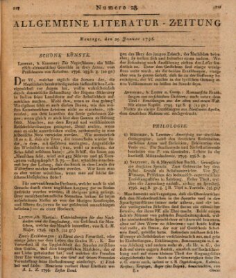 Allgemeine Literatur-Zeitung (Literarisches Zentralblatt für Deutschland) Montag 25. Januar 1796